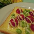 bobitin's cooksnap of when they made 枝豆とミニトマトとチーズのトースト.