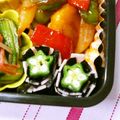 pyonpoco's cooksnap of when they made キャラ弁に✿オクラto魚ニソde花火✿.
