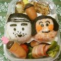 赤い電話's cooksnap of when they made パパ用キャラ弁『パパと娘仲良し弁当』.