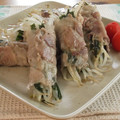 まんまるらあて's cooksnap of when they made もやしとねぎのクルクル肉巻き（梅添え）.