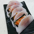 ｇａｂｉｂｉ's cooksnap of when they made クリチ＆キムチの大根サンド♪.