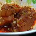 tamamane's cooksnap of when they made ラー油１本でまぐろユッケ♡.