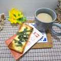 mamaRD's cooksnap of when they made 喫茶店の味♬海苔たっぷりチーズトースト.