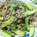 よりかわ's cooksnap of when they made きゅうりとひき肉の炒め物(*^^*).
