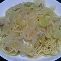 tomorou_e's cooksnap of when they made キャベツ玉ねぎ醤油パスタ 【冷やし】.