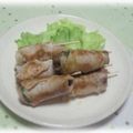 ★すーちゃん★'s cooksnap of when they made 甘辛ゴボウと大葉を巻いた豚バラ串♪.