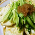 ぶたたろう's cooksnap of when they made 梅キュウとシソドレで美味しい一口焼絹豆腐.