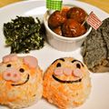 魅美子's cooksnap of when they made ハート型で簡単ぶうぶうちゃんおにぎり.
