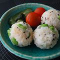 baromaman's cooksnap of when they made たらこ×枝豆×葱×胡麻のおにぎり.