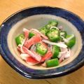 maarine's cooksnap of when they made オクラとカニカマの昆布茶和え.
