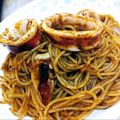 真っ黒かんかん's cooksnap of when they made するめいかで作る “いか墨スパゲティ”.