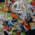 miyuoga's cooksnap of when they made 茄子とプチトマトの素麺チャンプルー.