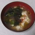 きらり流れ星's cooksnap of when they made 【2人用】豆腐とわかめの味噌汁.