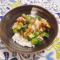 サンディサンディ's cooksnap of when they made 簡単！鶏とオクラの甘辛丼.