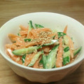 Risa1001's cooksnap of when they made もやしと人参ときゅうりのゴママヨ和え.