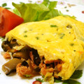 mmameco's cooksnap of when they made 鮭フレークときのこで和風オムレツ.