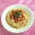 みなみんくっきんぐ's cooksnap of when they made プチトマトと大葉の冷製パスタ.