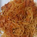 ハンバーグ兄貴's cooksnap of when they made ベーコンキムチパスタ.