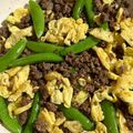 ame-ikuru's cooksnap of when they made スナップエンドウとひき肉の卵炒め.