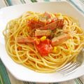 簡単手抜きママ's cooksnap of when they made トマトのスープパスタ☆厚切りハムで☆.