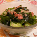 rie-tin's cooksnap of when they made ✿ごまたっぷり♡胡瓜とワカメの梅肉和え✿.