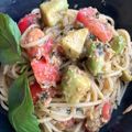Blue's cooksnap of when they made アボカドとバジルソースで冷製パスタ.
