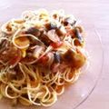 あい葉's cooksnap of when they made ナス＆ベーコンのトマトソースパスタ.
