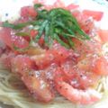 七色ワクチン's cooksnap of when they made 塩麹 de トマトと海老の冷製パスタ.