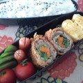 ももはななにゃんず's cooksnap of when they made 長いもと水菜とにんじんの巻き②とんかつ☆.