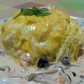 こめつぶ＠節約中's cooksnap of when they made オムライス・きのこクリームソース.