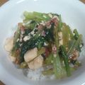 pinkあゆみん's cooksnap of when they made 小松菜と豆腐のピリ辛煮.