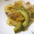 pinkkiika's cooksnap of when they made ゴーヤと鶏の味噌＆にんにく炒め.