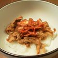 moteling's cooksnap of when they made 我が家のB級グルメ☆ピリ辛豚丼.