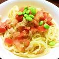 馬堀海岸's cooksnap of when they made 簡単！ごま油のトマト冷製パスタ＊.