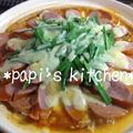papikun's cooksnap of when they made チーズでうまっ☆朴さん直伝のプデチゲ.