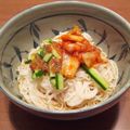 小山のレオポン's cooksnap of when they made 卵ゎレンジで☆ぶっかけ梅～キムチそうめん.
