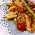 あい葉's cooksnap of when they made マカロニで☆ナスのアラビアータ風.