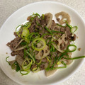 あきこ's cooksnap of when they made 薄切り蓮根と牛肉の甘辛炒め.