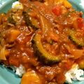 アヤメとムスメ's cooksnap of when they made 好評☆トマトたっぷりゴーヤ入り夏カレー.