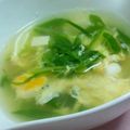 みね猫's cooksnap of when they made 水菜のふわふわ卵スープ.