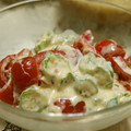 saki1010's cooksnap of when they made ✿オクラとトマトの味噌マヨネーズ和え✿.
