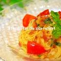 ruruchirin's cooksnap of when they made プチトマトと紫玉ねぎの和風冷製パスタ.
