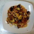 Genji's cooksnap of when they made トマトと茄子とベーコンパスタ.
