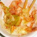 toshiebaba's cooksnap of when they made ゆで白菜でなんちゃってキムチ.