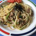 しのばぁたん's cooksnap of when they made 簡単☆ゴーヤとツナのにんにく醤油パスタ.