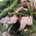 ときわさ's cooksnap of when they made ＊つるむらさきと豚肉の中華炒め＊.