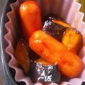 rirakubo's cooksnap of when they made 茄子とウインナーのハニーケチャ炒め♫.