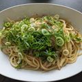 庵chai's cooksnap of when they made ベーコンと大葉の和風パスタ.
