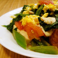 mmameco's cooksnap of when they made トマトとつるむらさきのふわふわ炒め☆.