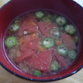 リボンシュシュ's cooksnap of when they made 夏の定番☆トマトとオクラの味噌汁.